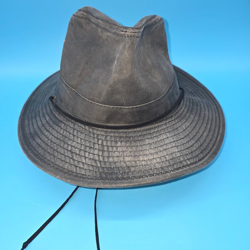Signatures Waxed Cotton Safari Hat‎ Wide Brim Fedora Brown S/M